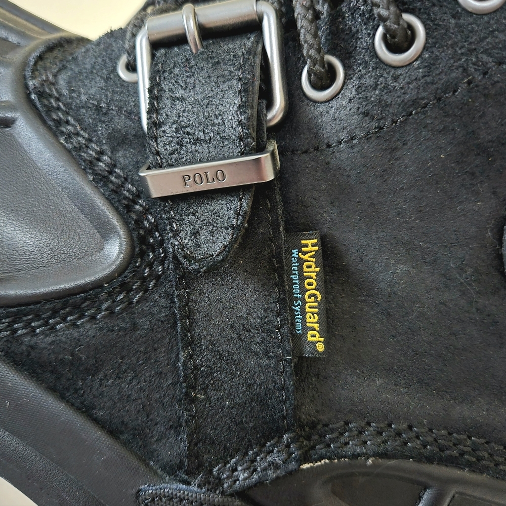 NWOB POLO RALPH LAUREN Men's   Black Waterproof Leather-Suede  Boots Size:11 - Picture 3 of 13